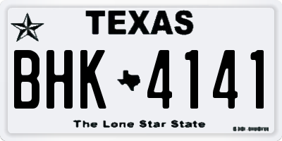 TX license plate BHK4141
