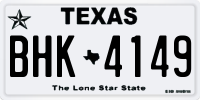 TX license plate BHK4149