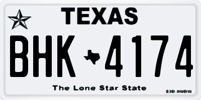 TX license plate BHK4174