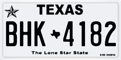 TX license plate BHK4182