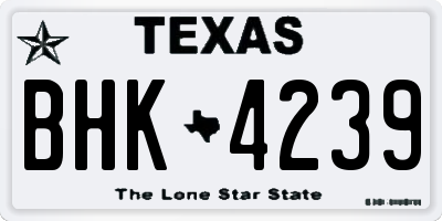 TX license plate BHK4239