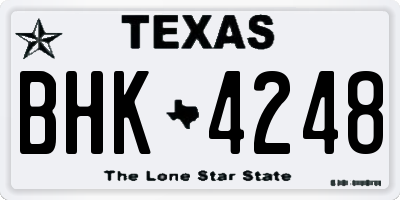 TX license plate BHK4248