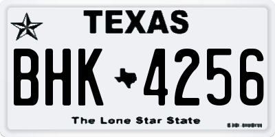 TX license plate BHK4256