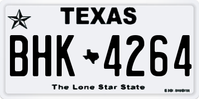 TX license plate BHK4264