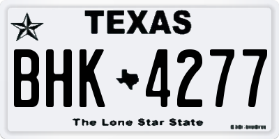 TX license plate BHK4277