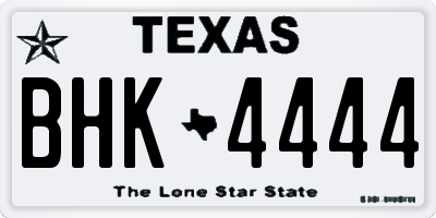 TX license plate BHK4444