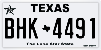 TX license plate BHK4491