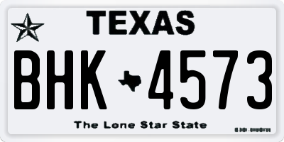 TX license plate BHK4573