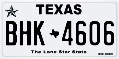 TX license plate BHK4606