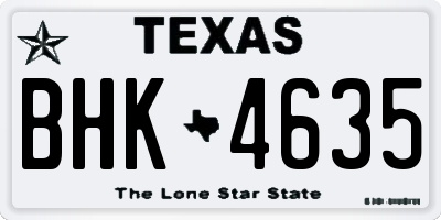 TX license plate BHK4635