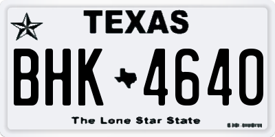 TX license plate BHK4640