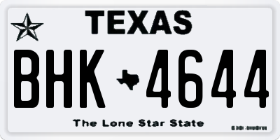 TX license plate BHK4644