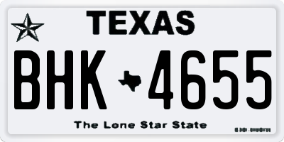 TX license plate BHK4655