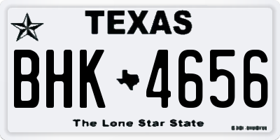 TX license plate BHK4656