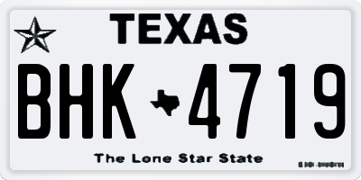 TX license plate BHK4719