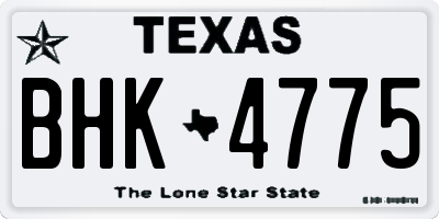TX license plate BHK4775