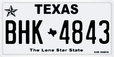TX license plate BHK4843