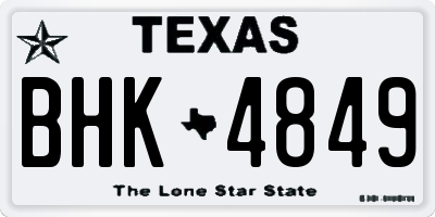 TX license plate BHK4849
