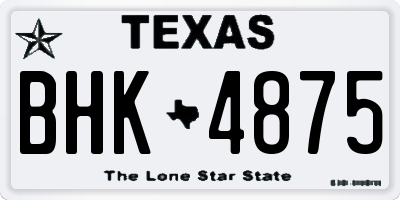 TX license plate BHK4875