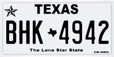TX license plate BHK4942