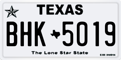 TX license plate BHK5019