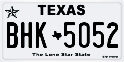 TX license plate BHK5052