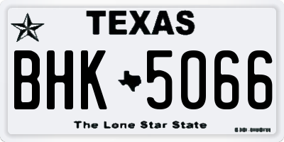 TX license plate BHK5066