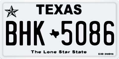 TX license plate BHK5086