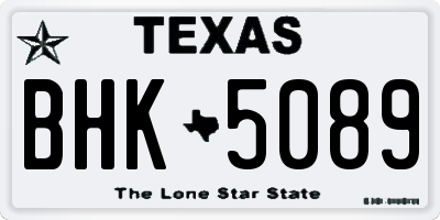 TX license plate BHK5089
