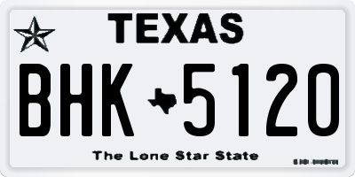 TX license plate BHK5120