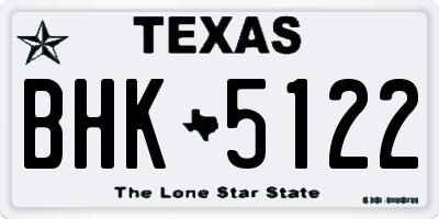 TX license plate BHK5122