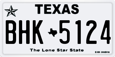TX license plate BHK5124