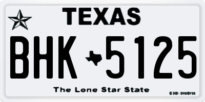 TX license plate BHK5125