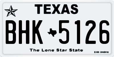 TX license plate BHK5126