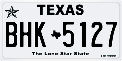 TX license plate BHK5127