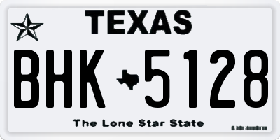 TX license plate BHK5128