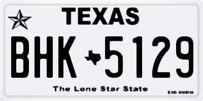 TX license plate BHK5129