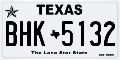 TX license plate BHK5132