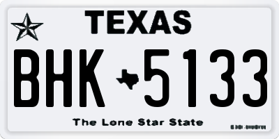 TX license plate BHK5133