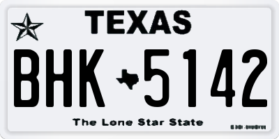 TX license plate BHK5142