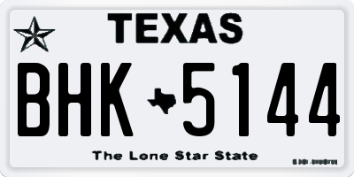 TX license plate BHK5144
