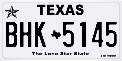 TX license plate BHK5145