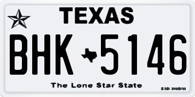 TX license plate BHK5146