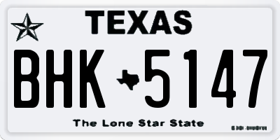 TX license plate BHK5147