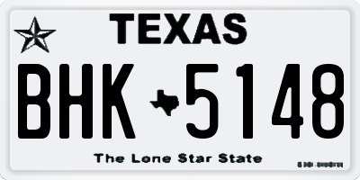 TX license plate BHK5148