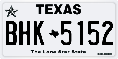 TX license plate BHK5152