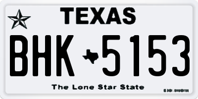 TX license plate BHK5153