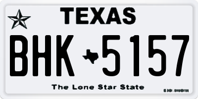 TX license plate BHK5157