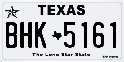 TX license plate BHK5161