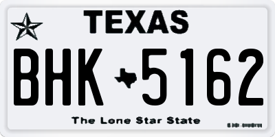 TX license plate BHK5162